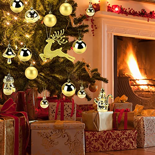 Kerstballen, RANJIMA kerstballen 30 stuks, kerstballen set, kerstboom decoratie, kerstballen goud, kerstboom kerstballen goud plastic, kerstboom decoratie/kerstboom decoraties, ornamenten, geschenken - Image 7
