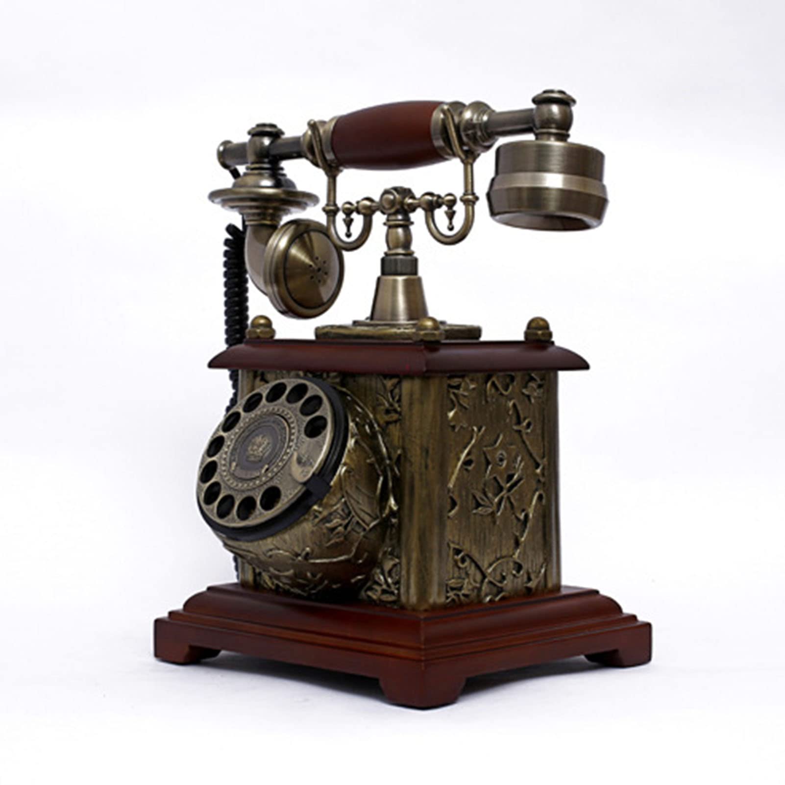 Telefono Fisso Vintage retrò Telefono Antico in Resina Telefoni rotativi per la casa di Vecchia Moda con suoneria Meccanica