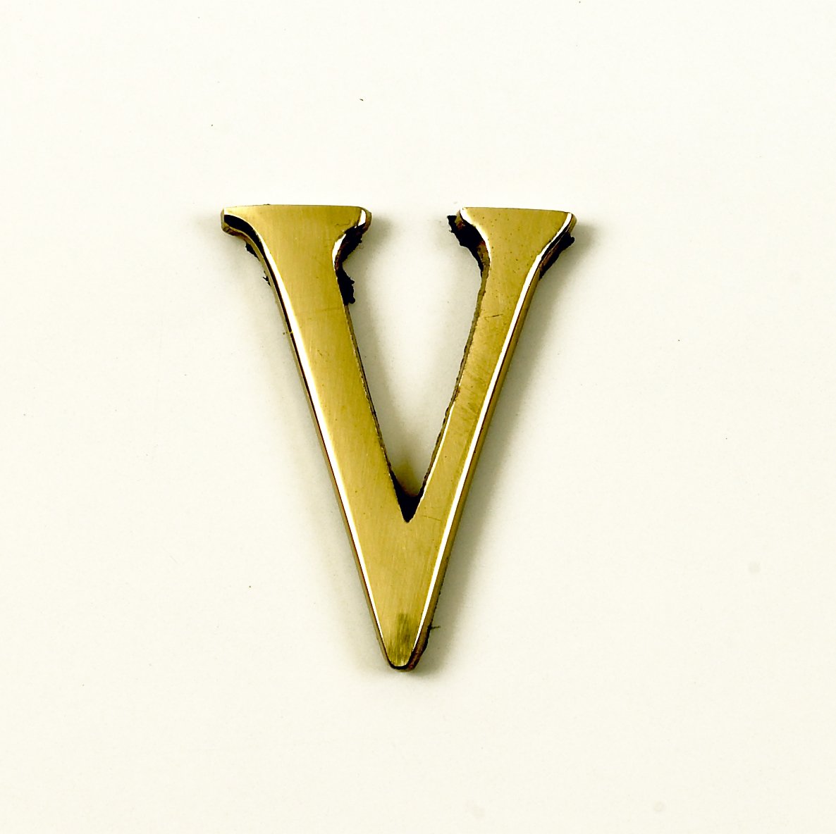 Black Country Metal Works 1.5-2 Inch Self Adhesive Numbers & Letters Polished Brass (Solid Brass) (V)