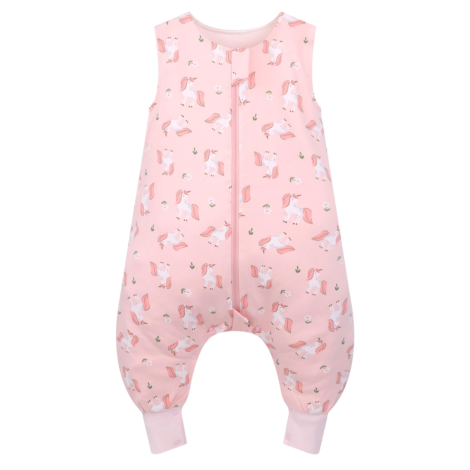 WYTbaby Baby Sleeping Bag With Legs 1.0 Tog, 100% Cotton Sleeveless Baby Sleep Sack Toddler Wearable Blanket For Boys And Girls, 80cm/2-3 Years