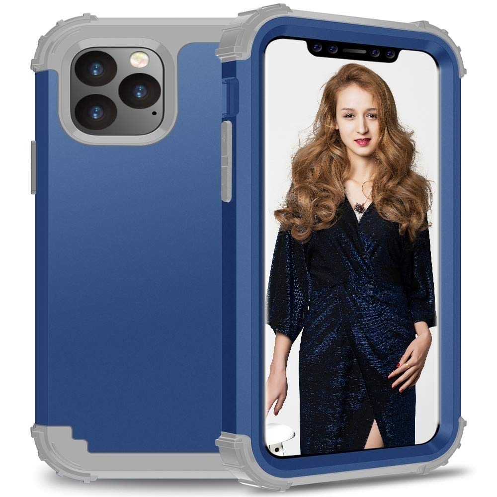 Quatrième de couverture iPhone 11 Pro antichute silicone bleu en PC - 8