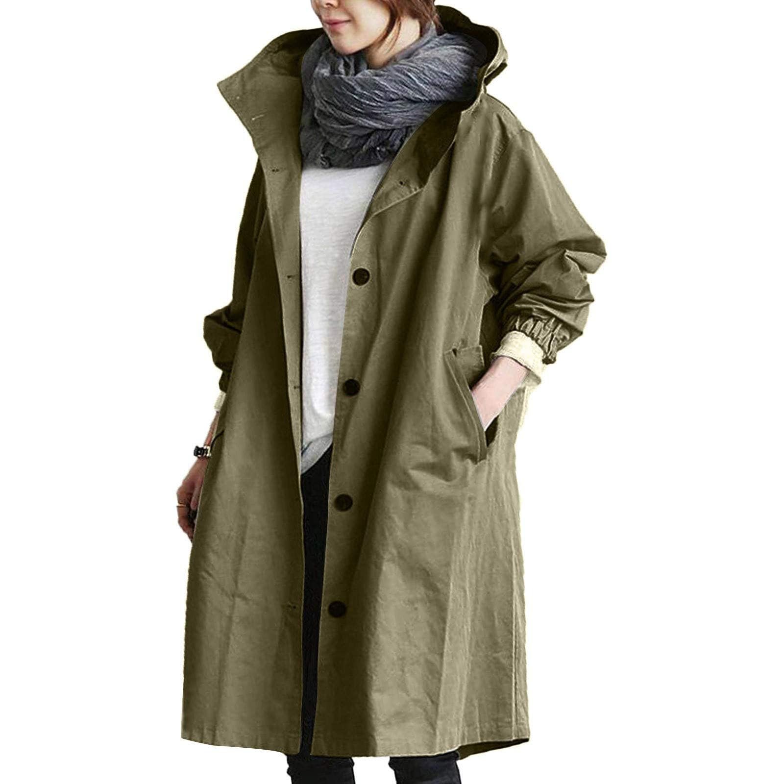 Rain Jacket for Women 2024 Windbeaker Waterproof Poncho Lightweight Long Hooded Coat Fashion Travel Ag Large