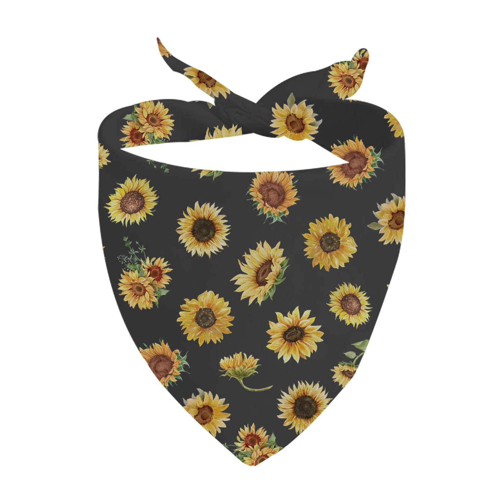 1 Piece Sunflower Tie On Scarf Summer Dog Bandana Sunflower Lovers Gift Spring Dog Scarf (Sunflower D UK)