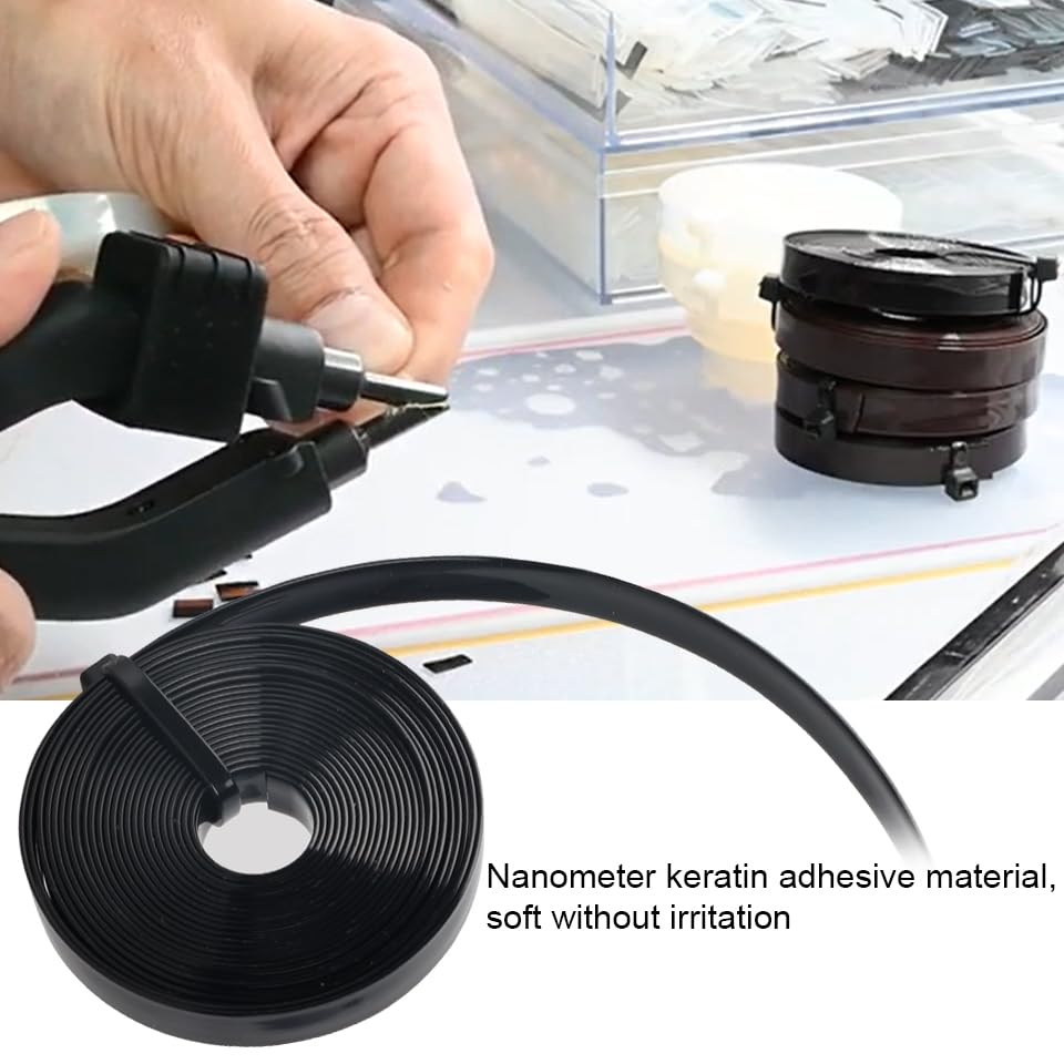 GlamorDove Tape in Hair Extension 9mm Italian Glue Keratin Bonding Roll Glue Tape Replacement Adhesive Pre-bonded Tool for Fusion Human Hair Extension Hair Styling