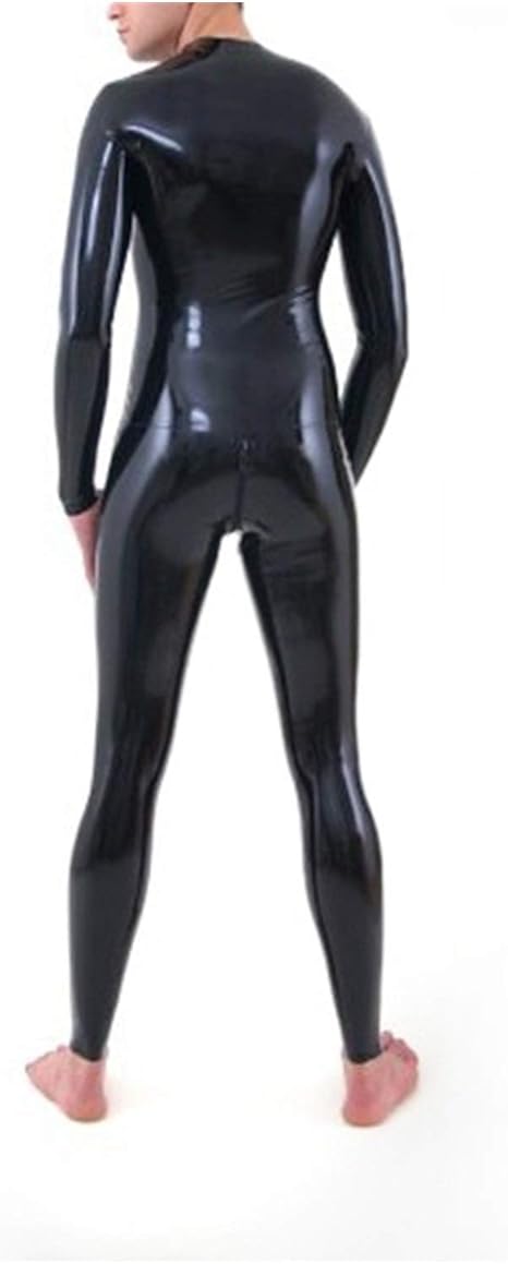 Amazon Co Jp キャットスーツ 手作りの重いラテックス0 6mmの厚さラテックスのキャットスーツラテックス男性のキャットスーツ がクロッチラテックスゴムタイトボディスーツを通して前部ジップ Jpyly Color 0 6mm Black Size Xs ホーム キッチン