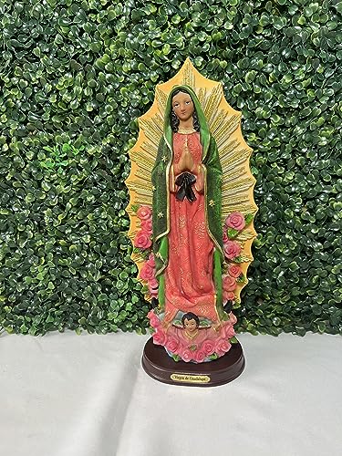 Virgen de Guadalupe de resina 12 pulgadas miniatura 2