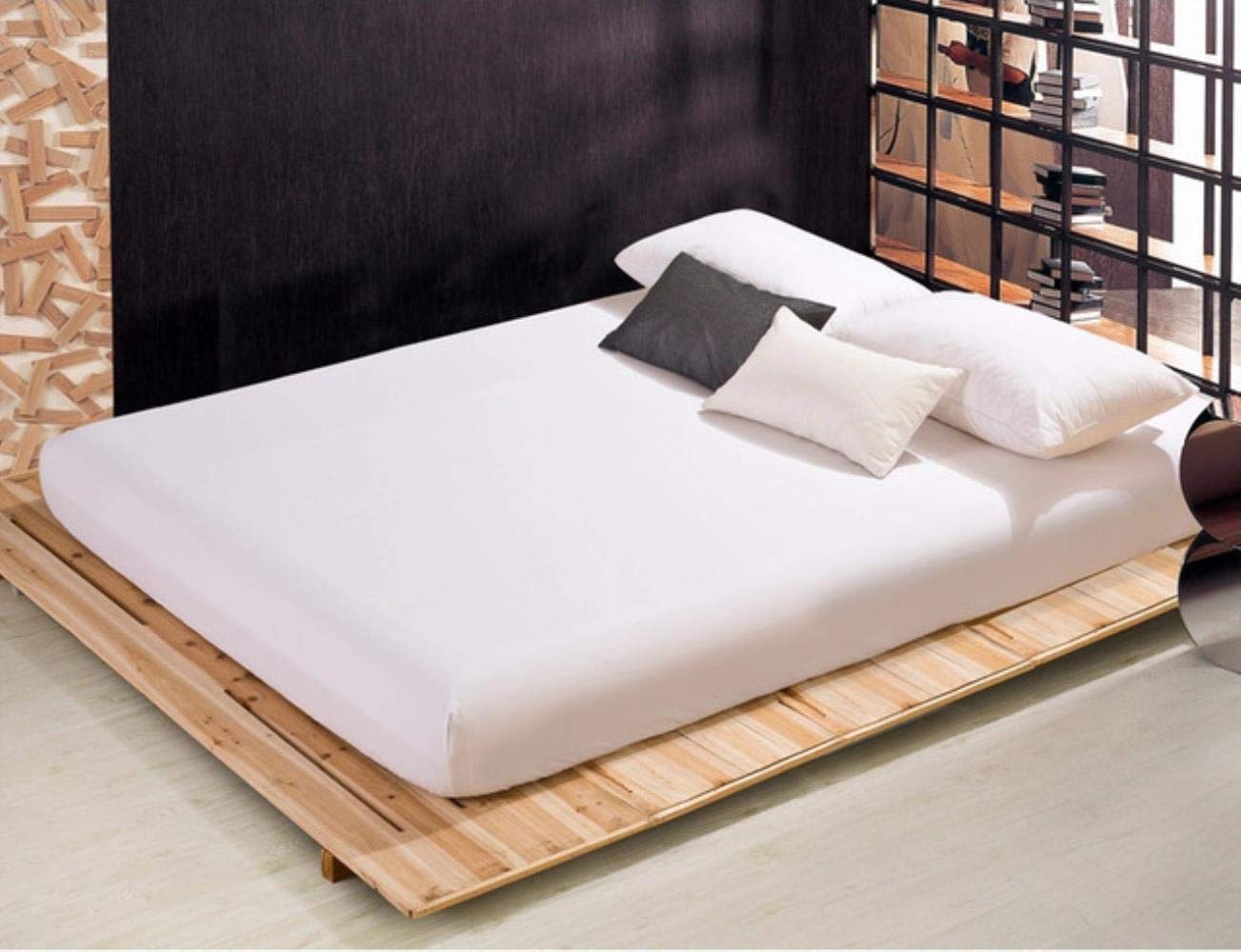 Sábana bajera ajustable que no se suelta elástica blanca de 180x200 para colchón de 25cm