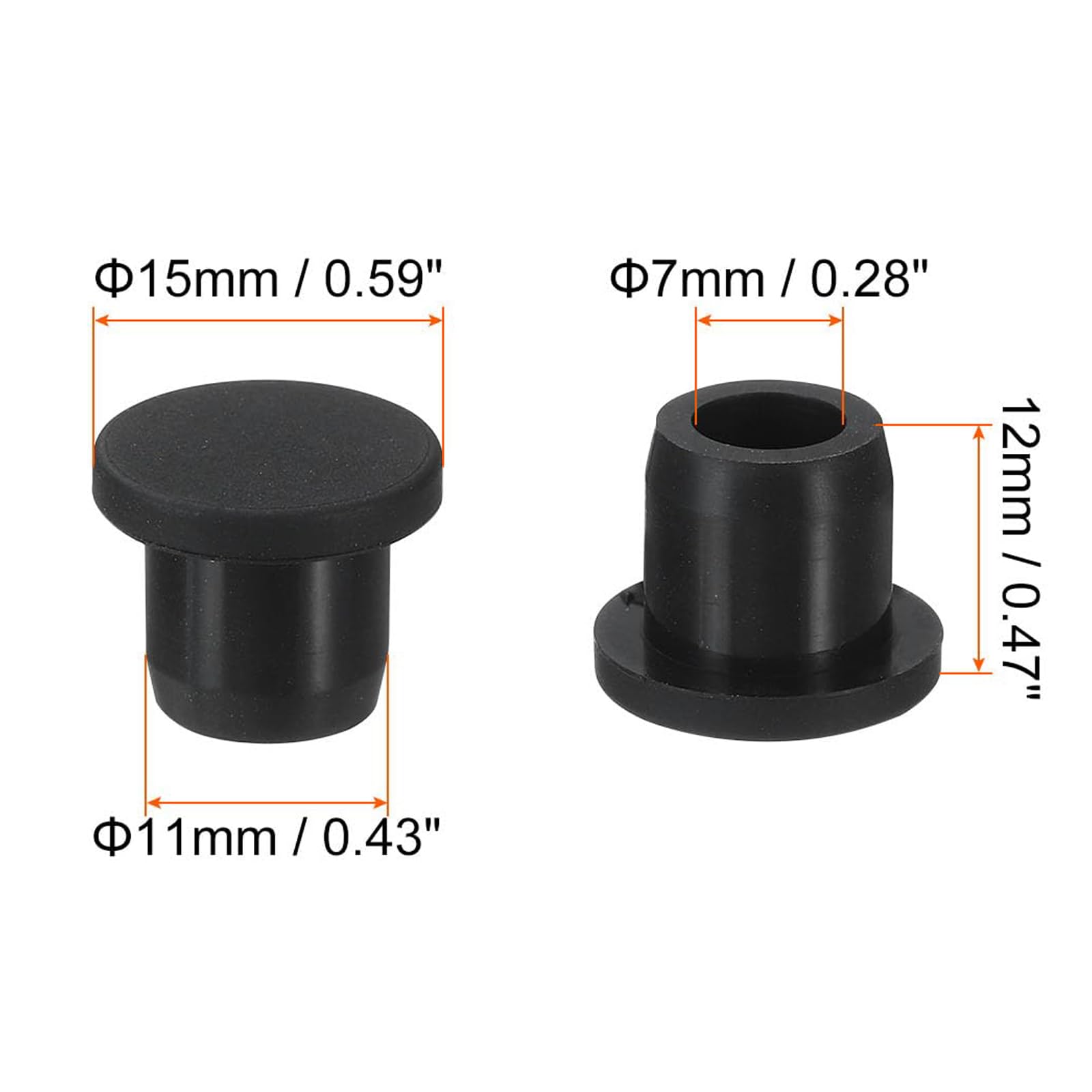 TOP-VIGOR 10Pcs Silicone Hole Plugs, 11mm Diameter Hole Stoppers - Image 2