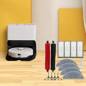 Vacuum Accessories for Roborock S8/S8+/S8 Pro Ultra Robot Vacuum Cleaner Robot 2 Dual Roller +2 Dual Zone Mop Pads+4 Hepa Filters+4 Side Brush+1 Cleaning Tool