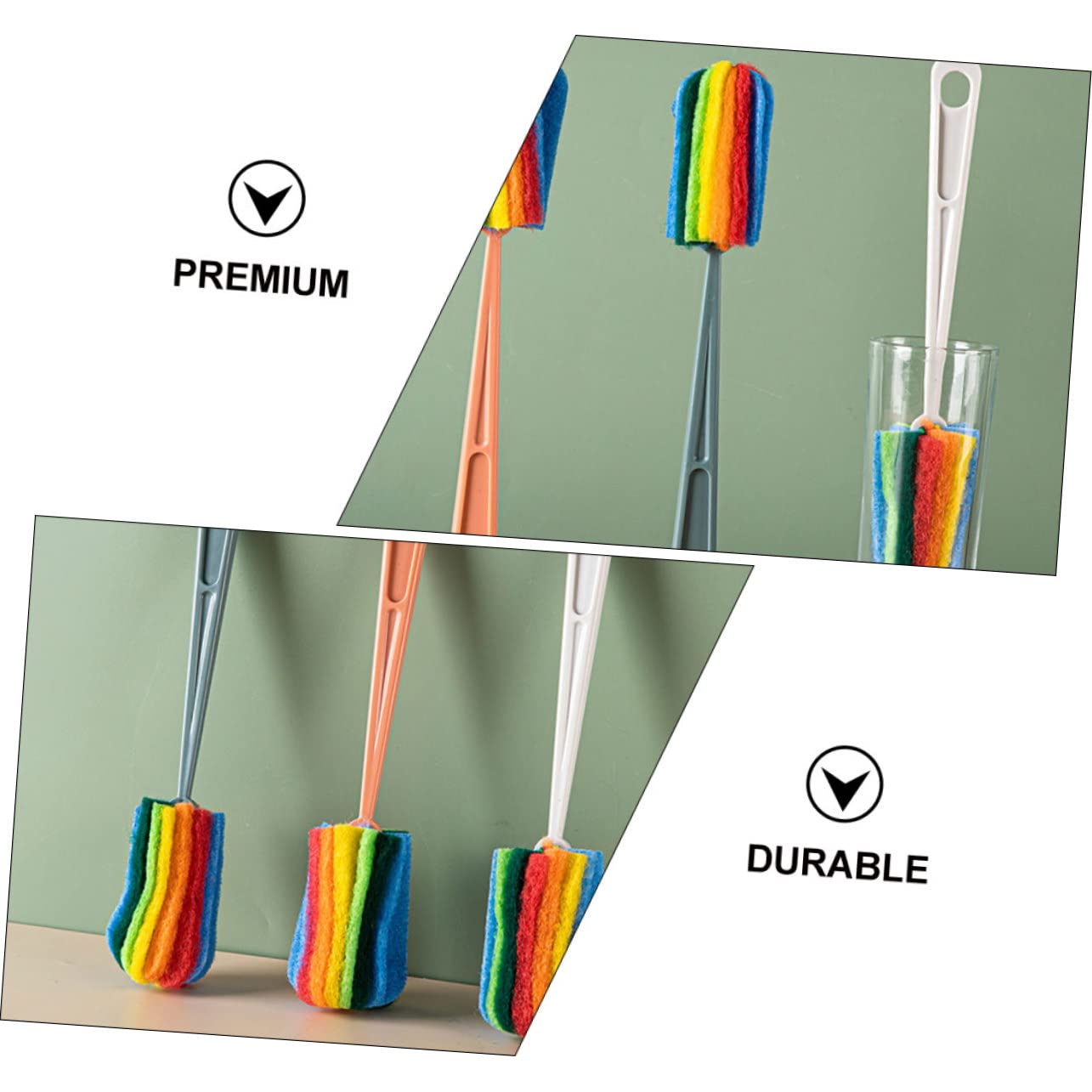 COLLBATH 4 Sätze Reinigungsbürste Reiniger Waschen Wiederverwendbare Spüle Griff Flasche Scheuerbürste Für Reinigungsbürste Reinigung Tasse Bürste Haushaltsreinigung Saubere 3 Stück * 4