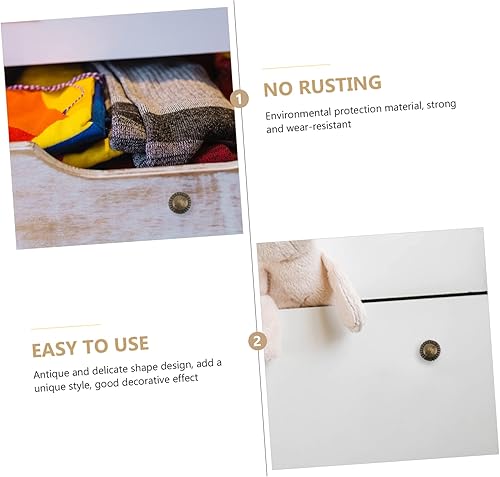 Miniatura 5 de DOITOOL 6 pomos antiguos de latón para gabinete, pomos de puerta vintage, tiradores de cajón vintage, pomos de latón antiguo, pomos de muebles pomos