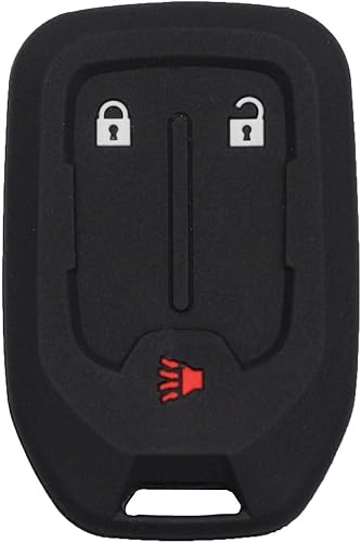 Miniatura 3 de Btopars Funda protectora de silicona con control remoto y 3 botones, compatible con GMC Acadia Terrain, negro rojo