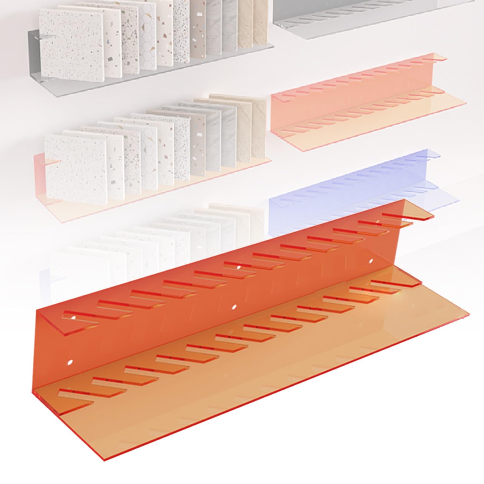 SWENEEN Acrylic Ceramic Display-Sample Stand Large Floor Marble Display For Stores,Table,Acrylicb,Acrylicorange-20cm