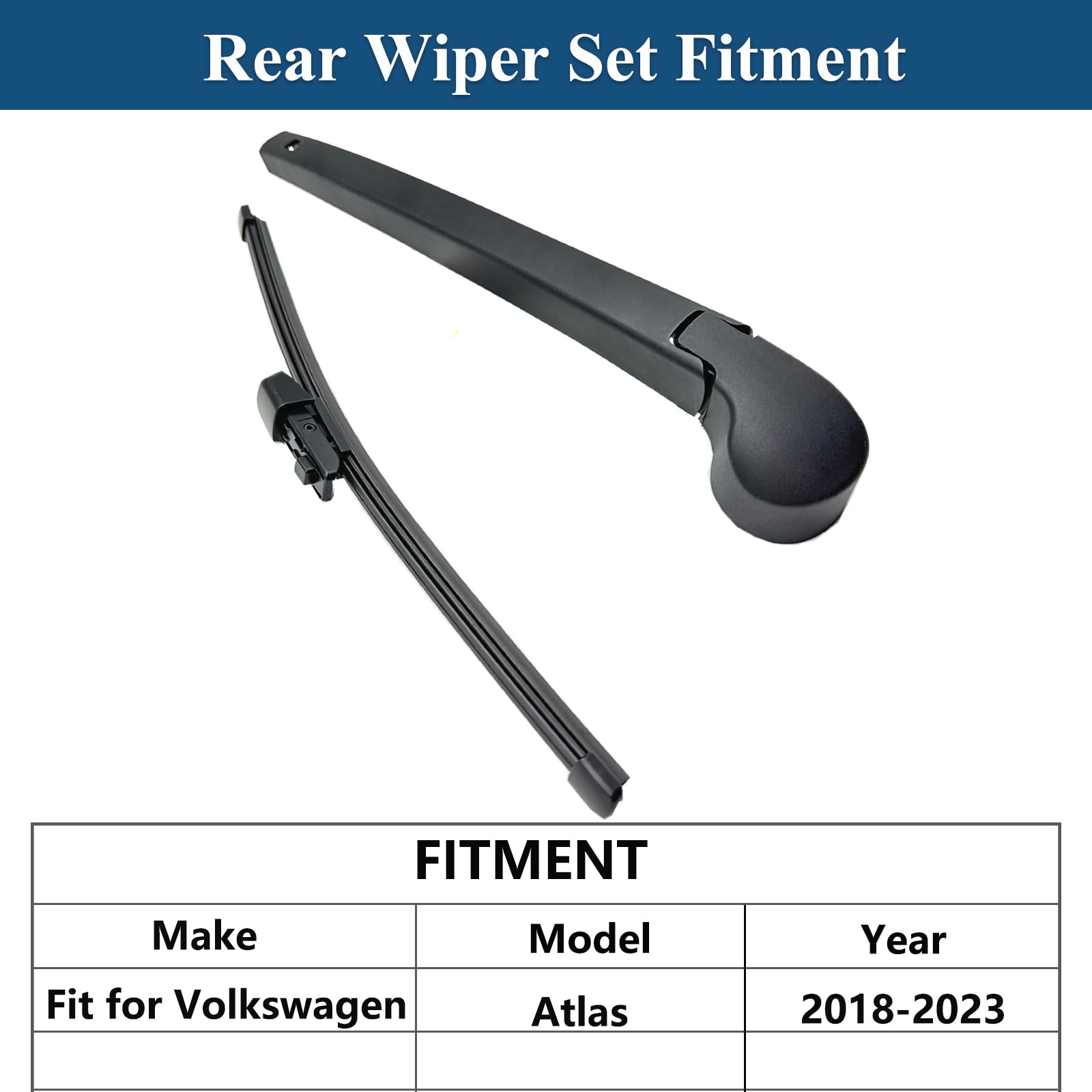 Rear Windshield Wiper Arm & Blade Set For 2018-2023 VW Atlas – Direct Fit 3CN95570703C / 3CN95542703C