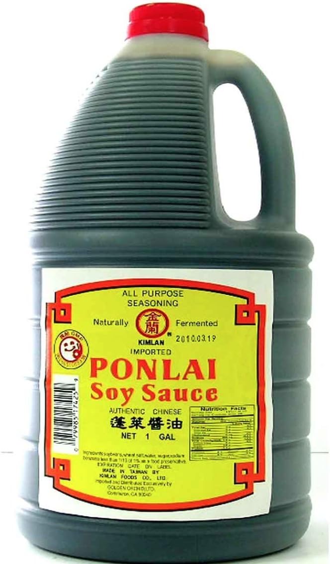 Kimlan Ponlai Soy Sauce, Naturally Fermented, All Purpose Seasoning 1 Gallon