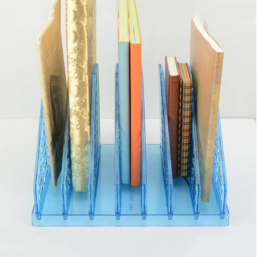 Portariviste Portacartelle Portadocumenti Da Tavolo Organizer Portaoggetti Per Biglietti Voucher Portadocumenti In Plastica Multifunzionale Scaffale Per Libri Per Studenti Fermalibri (Blu) Organizzat