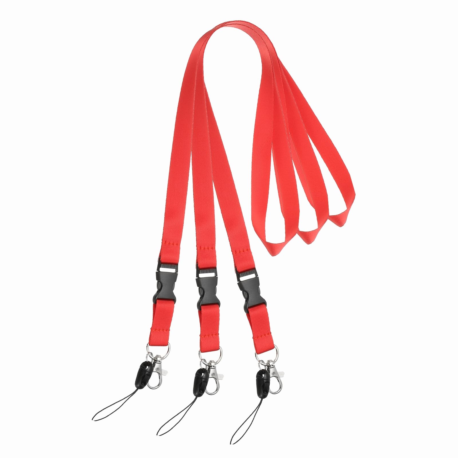 PATIKIL 3 Pack Red Lanyards for Keys, Cool Breakaway Lanyard for Men, ID Badges Holder Straps with Lobster Clasp Keychains for Teachers Office Staff
