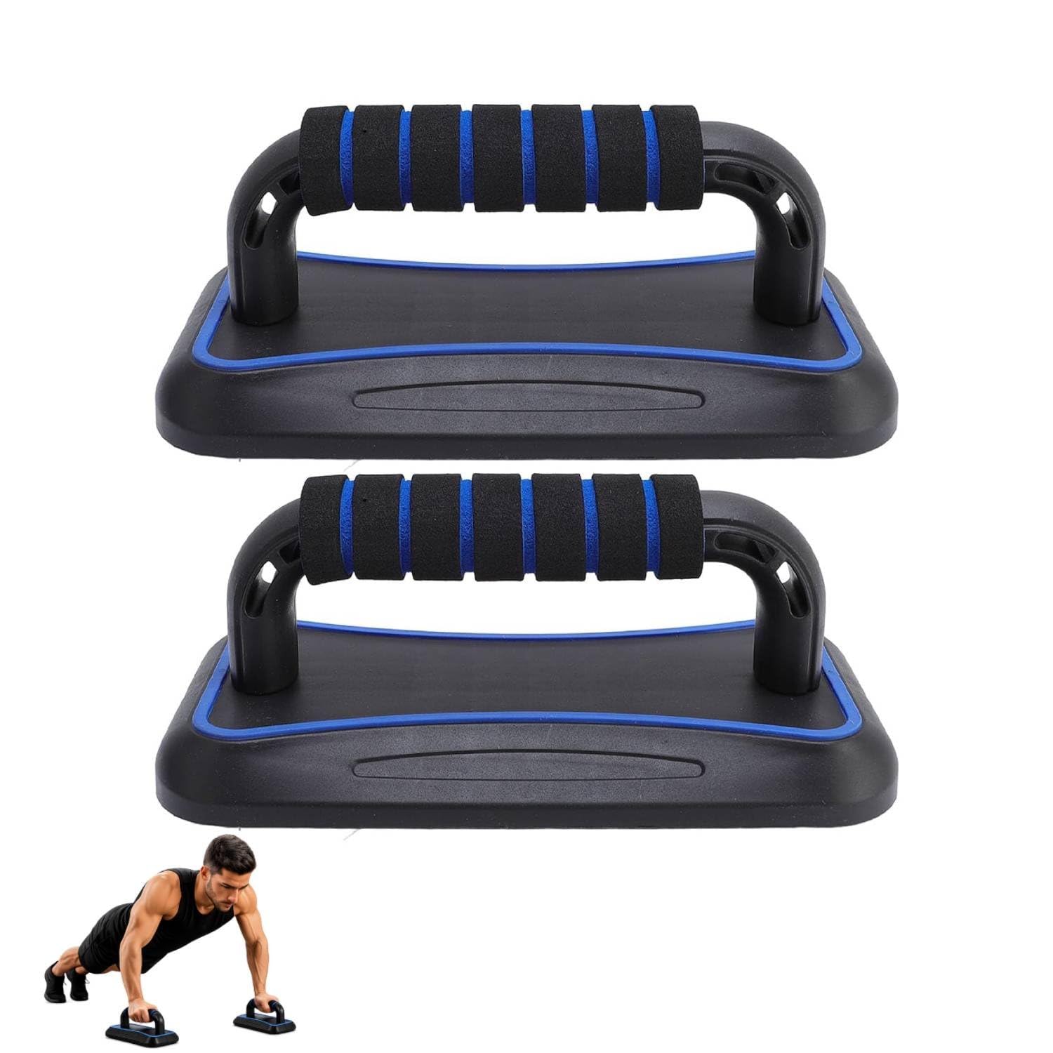 Push Up Wheel Trainer for Chest, Abs, Arms & Shoulder Exercise 2-in-1 Push-Up Bar with Foam Handles, Set of 2-image-28