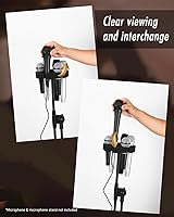 Vista 3 de Soporte para micrófonos múltiples, soporte de micrófono inalámbrico e inalámbrico para soporte, soporta hasta 6 micrófonos, aluminio, negro