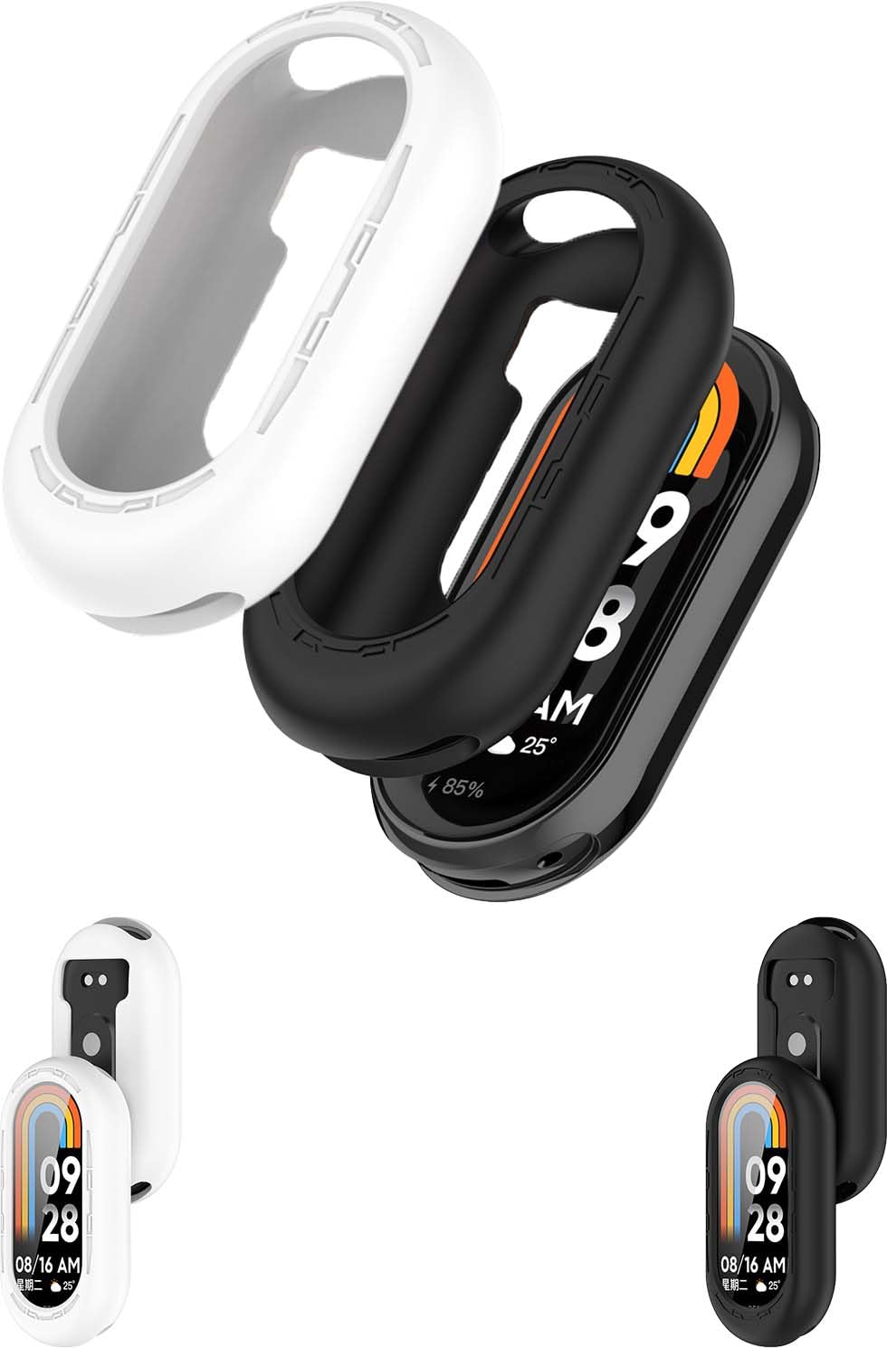 NOUKAJU [Pacote com 2] Capa para Xiaomi Smart Band 10, capa protetora de silicone