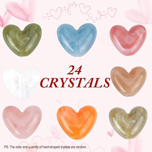 Miniatura 7 de NIKOWINGS Tarjeta de cristal de San Valentín, paquete de 24 tarjetas de San Valentín con cristales en forma de corazón, regalo de San Valentín hecho