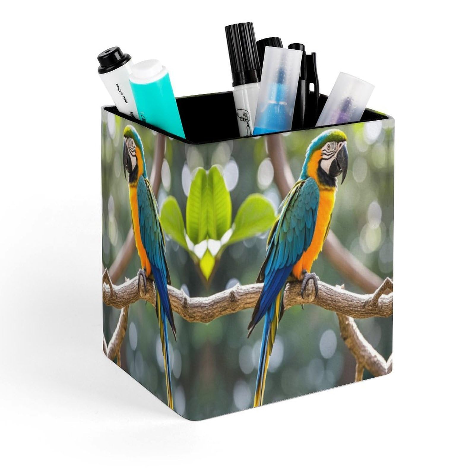 LZQPOEAS Parrot Pen Holder Modern Design Desktop Stationery Organizer Simple&Modern Minimalist Makeup Organizer Multi-Functional Pencil Holder for Office Home