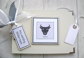 personalised journal/photo album/scrapbook/memory. A5 orA4 size. zodiac horoscope astrology. TAURUS (all 12 birth signs in my shop). any text. birthday/gift (A4 SIZE)