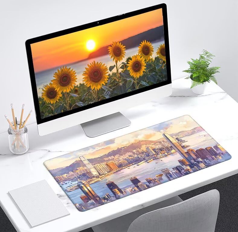 Tapis de souris grand format 3mm avec bords cousus durables