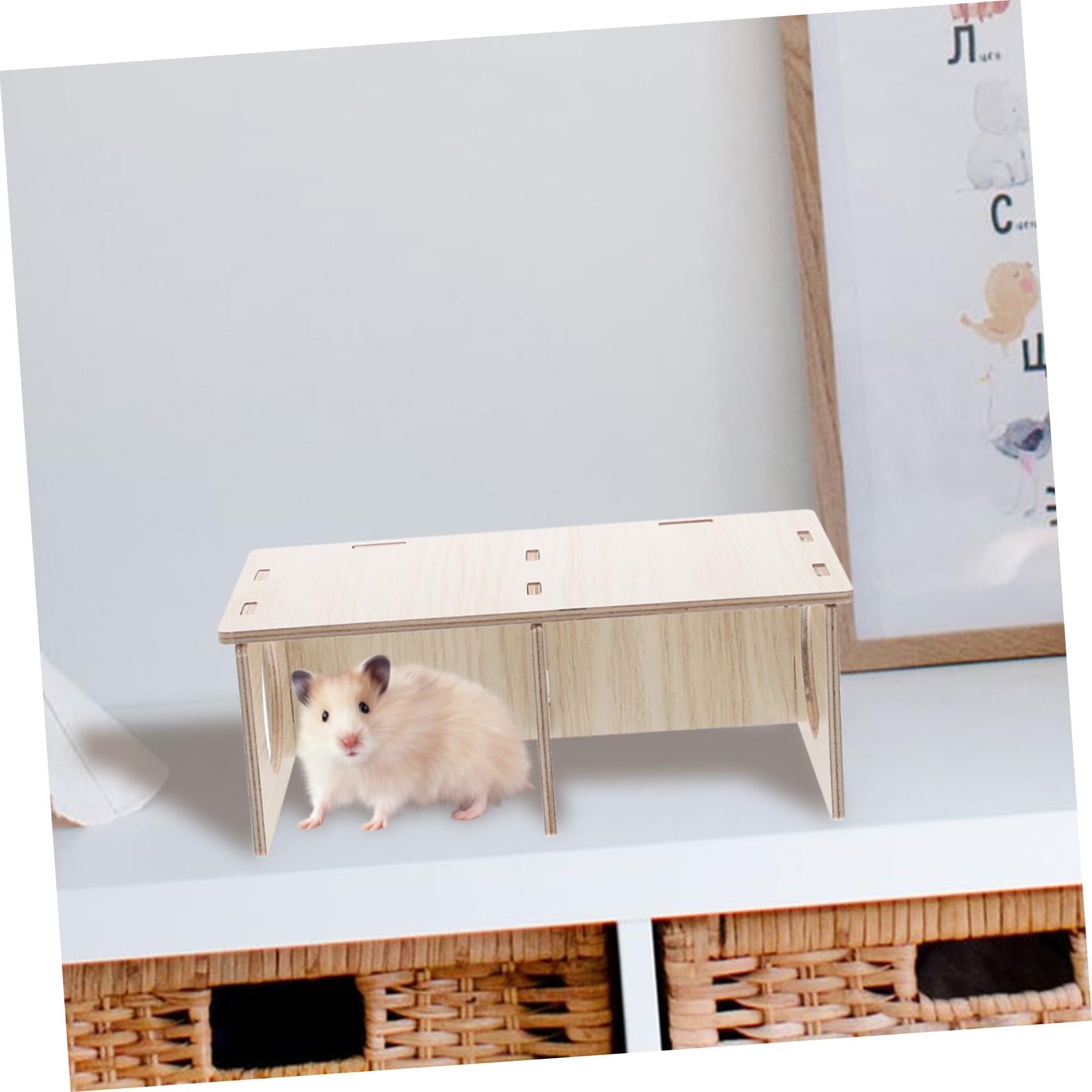 Luxshiny Hamster Lebensraum Mit 3 Kammern Robustes Hamster Holzversteck Und Meerschweinchen Nest Für Kleine Haustiere Zum Spielen Und Ausruhen