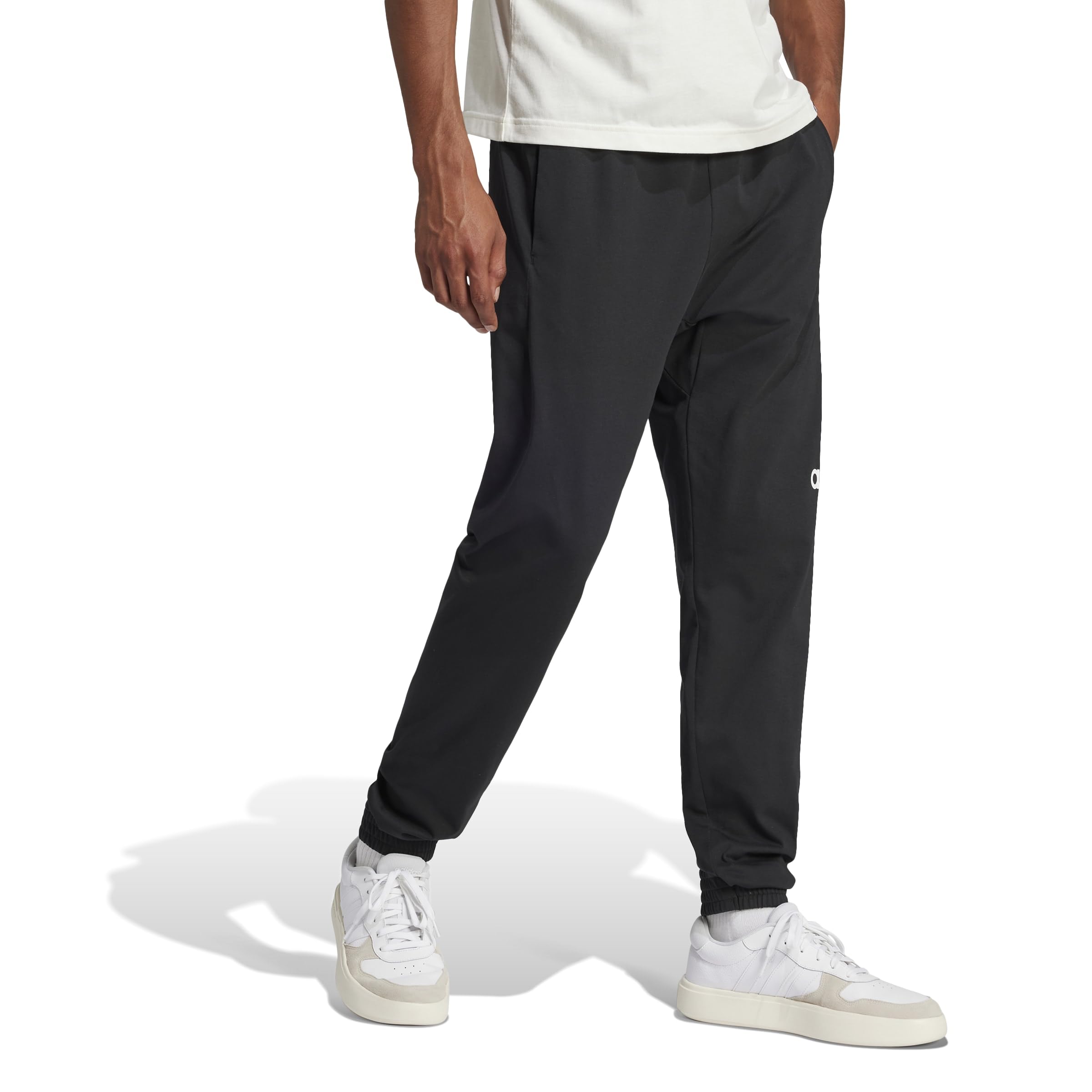 adidas Essentials Linear Single Jersey Pants Black White S