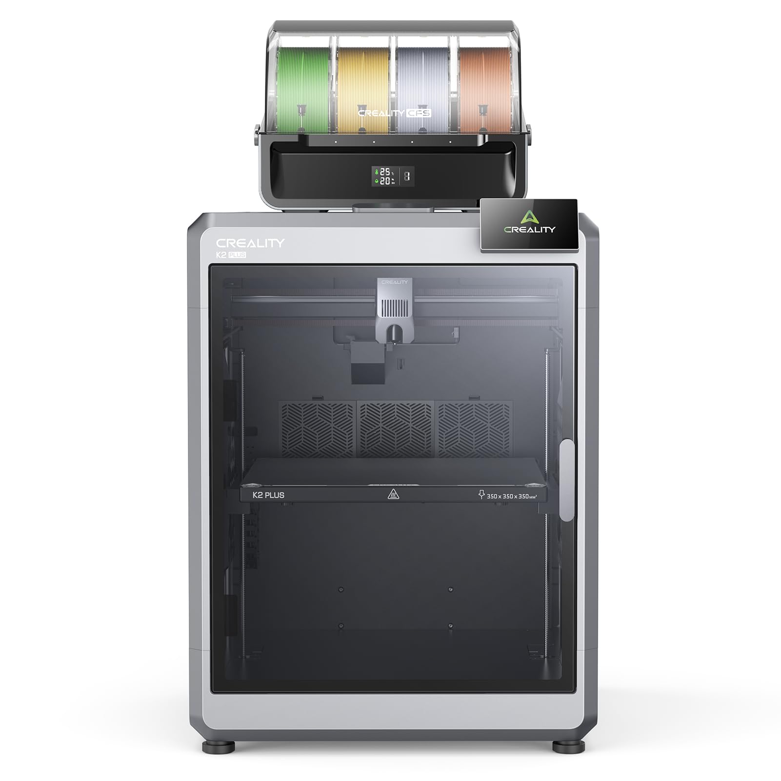 FTVOGUE K2 Plus Combo 3D-Drucker, 16-Farben Multi-Filament Druck, 350mm Bauraum, FOC Schritt-Servo Motoren, 600mm/s Geschwindigkeit, Dual KI Kameras, Auto Kalibrierung for Große Modelle (EU)
