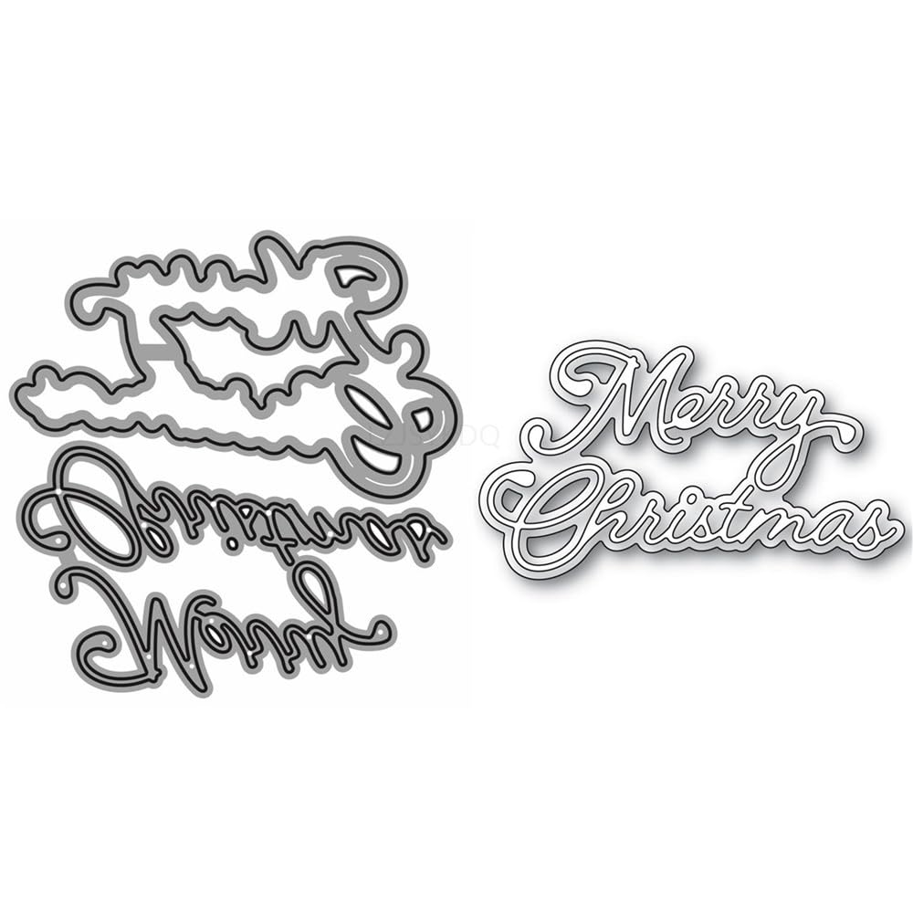 Christmas Words Merry Christmas Metal Die Cuts for Card Making — image 1