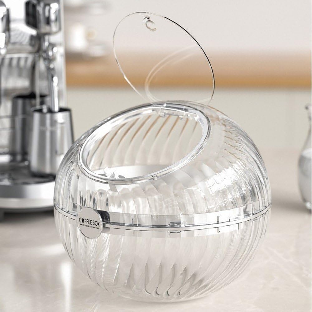 Ymxygz Porte-Dosettes Café Plastique Avec Couvercle - Boîte Rangement Transparent Capsules Café Bonbons
