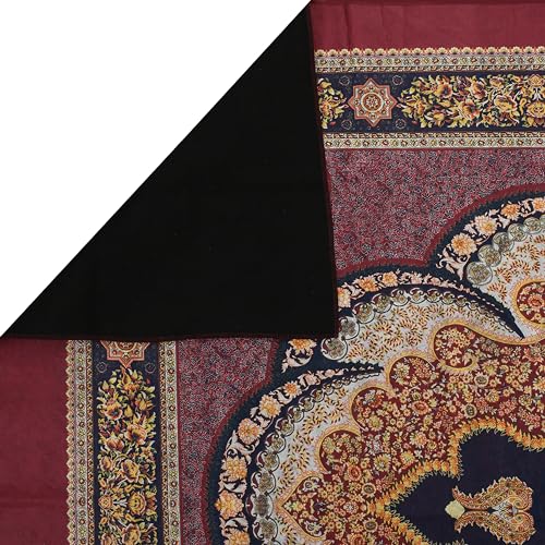 Image of Cotton Bolls Textiles Rugs for Living Room 5x7 Feet Large Size | Lightweight Foldable Carpet for Bedroom & Hall | Easy to Handle During Daily Cleaning | Travel Friendly Printed Rug | Maroon