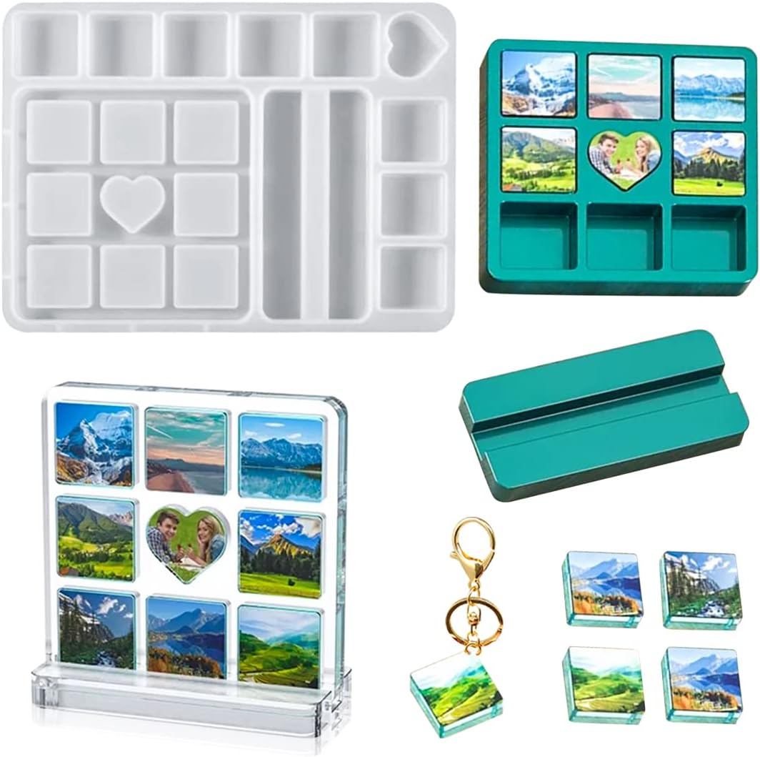 Voyyphixa フォトフレーム 写真立て シリコンモールド 1個セット 九宮格フォトフレーム 九宮格形デザイン 幾何 额縁 枠 フォトフレーム手作り ホームデコレーション 樹脂 粘土 Uvレンジ型 工芸品 Diy 再利用可能 ハンドメイド 型 抜き型 九宮格型 激安挑戦中 Voyyphixa フォトフレーム 写真立て シリコンモールド 1個セット 九宮格フォトフレーム 九宮格形デザイン 幾何 额縁 枠 フォトフレーム手作り ホームデコレーション 樹脂 粘土 Uvレンジ型 工芸品 Diy 再利用可能 ハンドメイド 型 抜き型 九宮格型 激安挑戦中