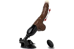 10" Thrusting Black Dildo Vibrator Sex Machine - Anal G Spot Monster Dildo