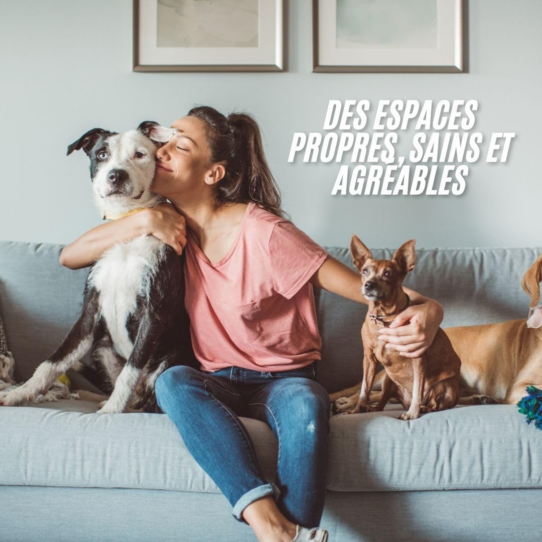 Éliminateur d’Odeurs | Formule Enzymatique et Microbiologique | Neutralise les Odeurs de Chiens et Chats | Élimine les Odeurs d’Urine et de Fèces | Désodorisant pour Maison, Tapis, Litière et Plus