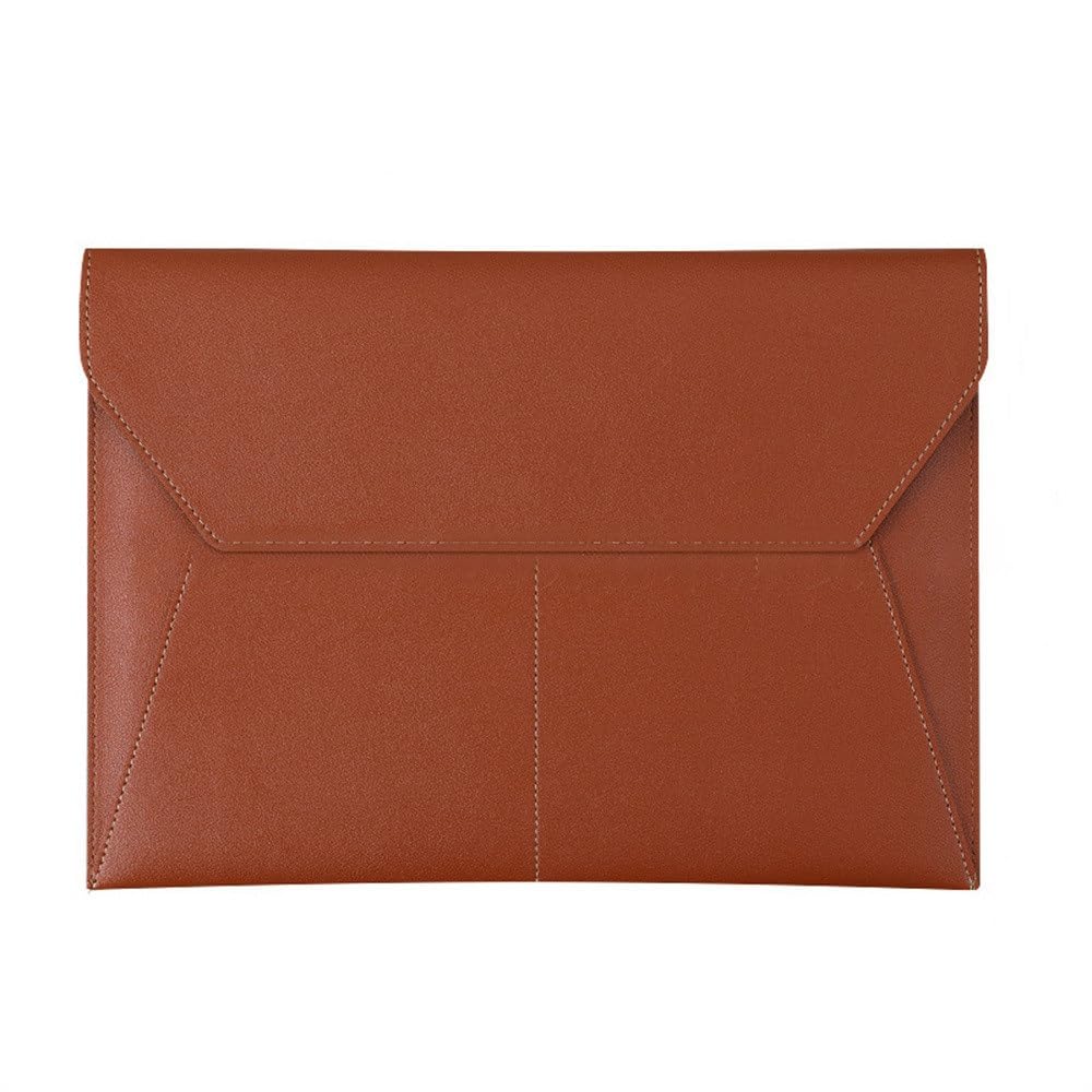 Etui na dokumenty ze skóry PU, Skórzany organizer na dokumenty A4, wielokolorowy, rozmiar 23,5 x 33 cm, opakowanie 2 szt.(Brown)