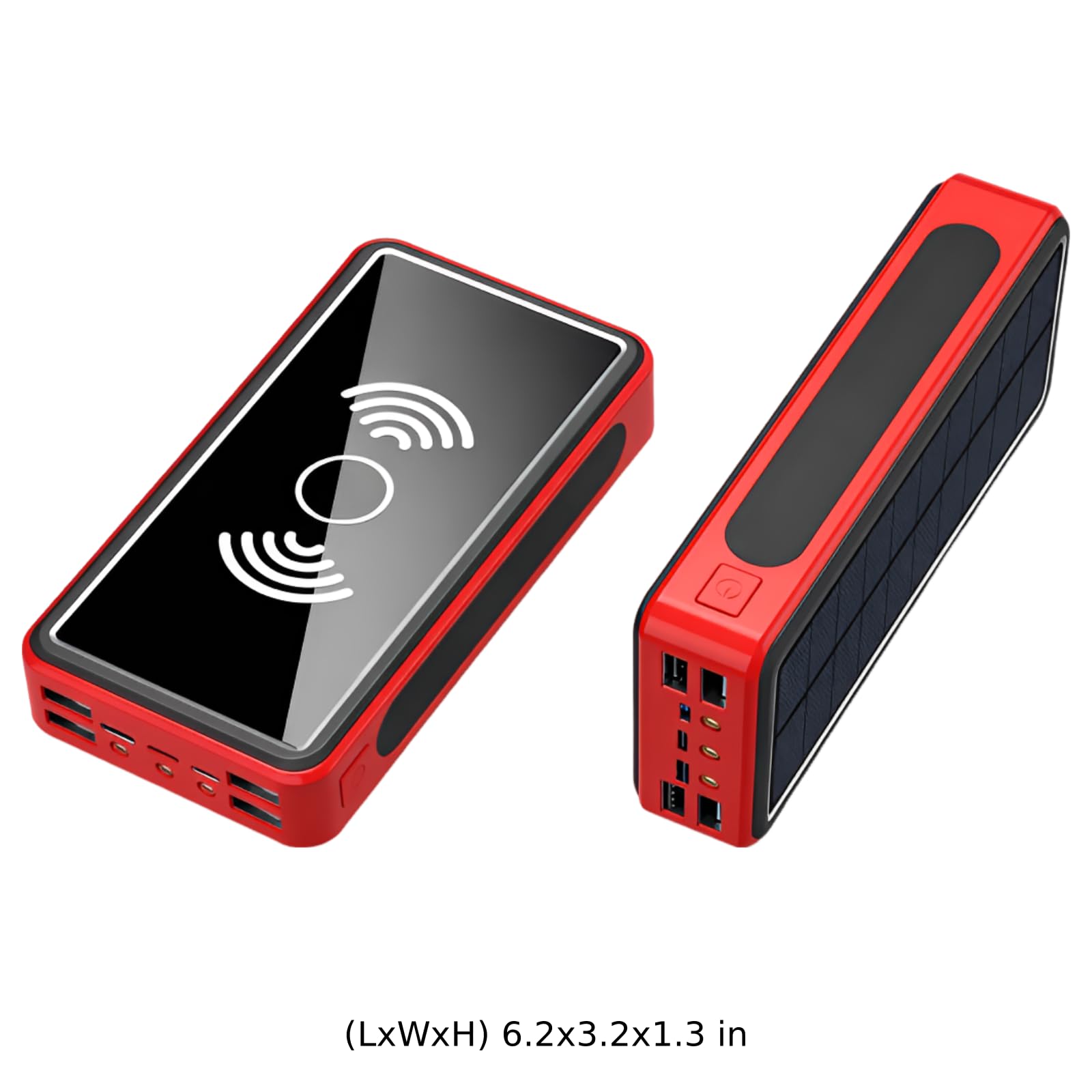 Caricatore solare Power Bank con ricarica wireless, capacità 40000 mAh, capacità effettiva 20000 mAh, fonte di alimentazione mobile portatile per uso esterno di emergenza, regolazione intelligente