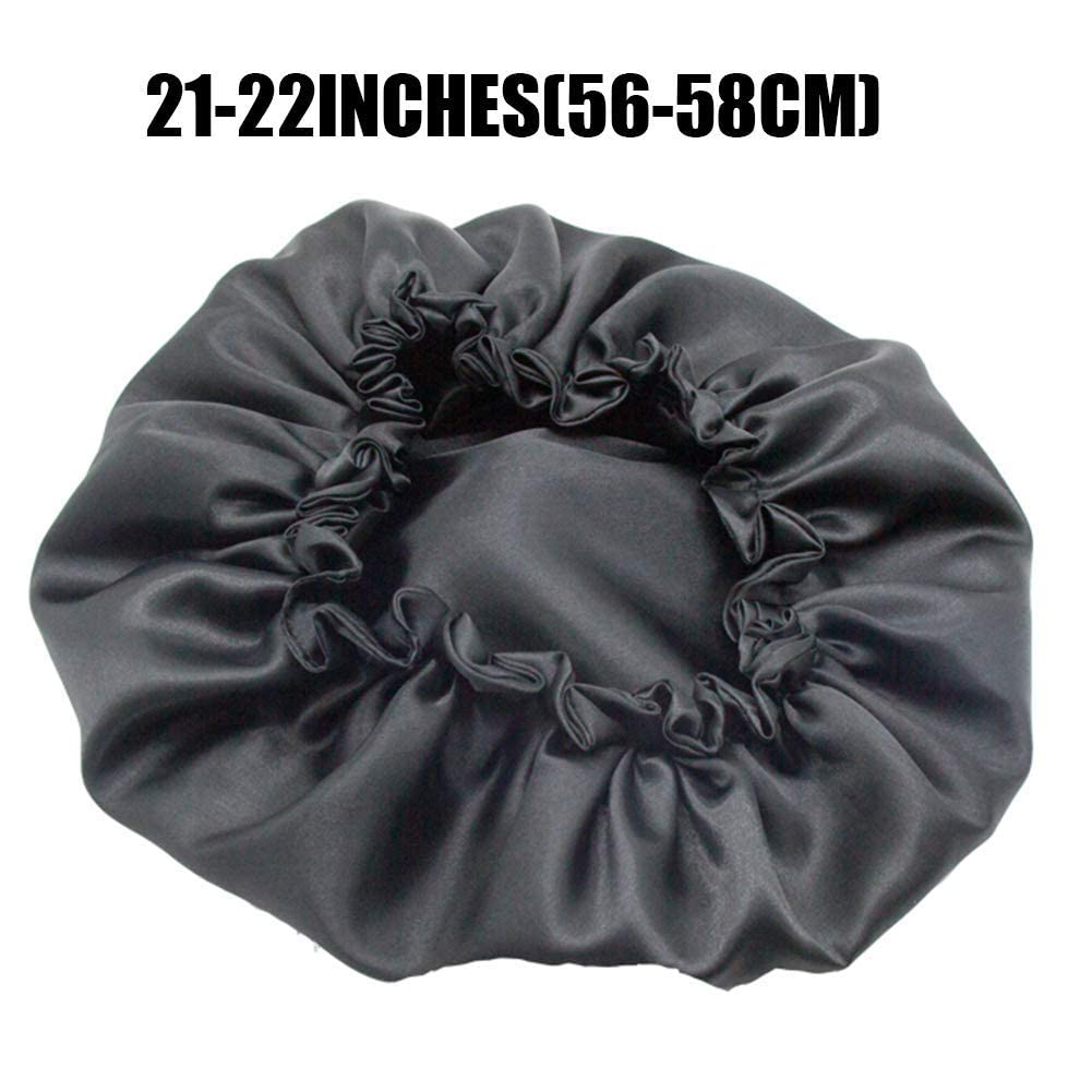 AP SALES Silk Hair Cap for Sleeping-with 3 Satin Scrunchies| Satin Bonnet for Curly Hair| Silk Bonnet for Hair| Satin Hair Cap for Sleeping| Adjustable Hair Bonnet for Sleeping (Black) 2