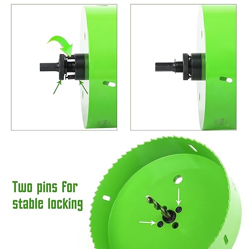 Miniatura 4 de LifeIdeas Sierra de corona de 8 pulgadas, sierra de corona bimetálica y resistente con mandril de árbol, cortador de perforación para tableros de