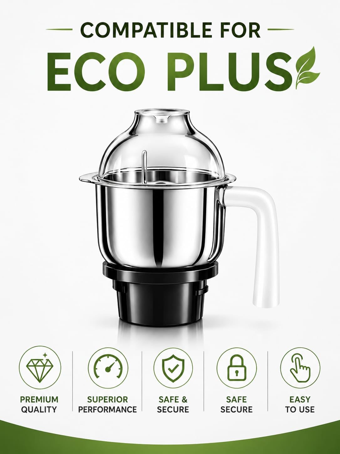 100% Compatiable (500 ml) Mixer Jar | Compatible with Preethi Blue Leaf Mixers | Chutney & Grinding Jar | Durable Stainless Steel Blade |1 Year Warranty (500 ml) — Amazon image 7