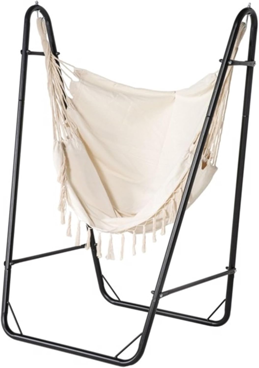 Swing Chair Rope Chair Leisure Chair Hanging Chair Suitable for Indoor and Outdoor Garden Courtyard Terrace Living Room Bedroom Cream White