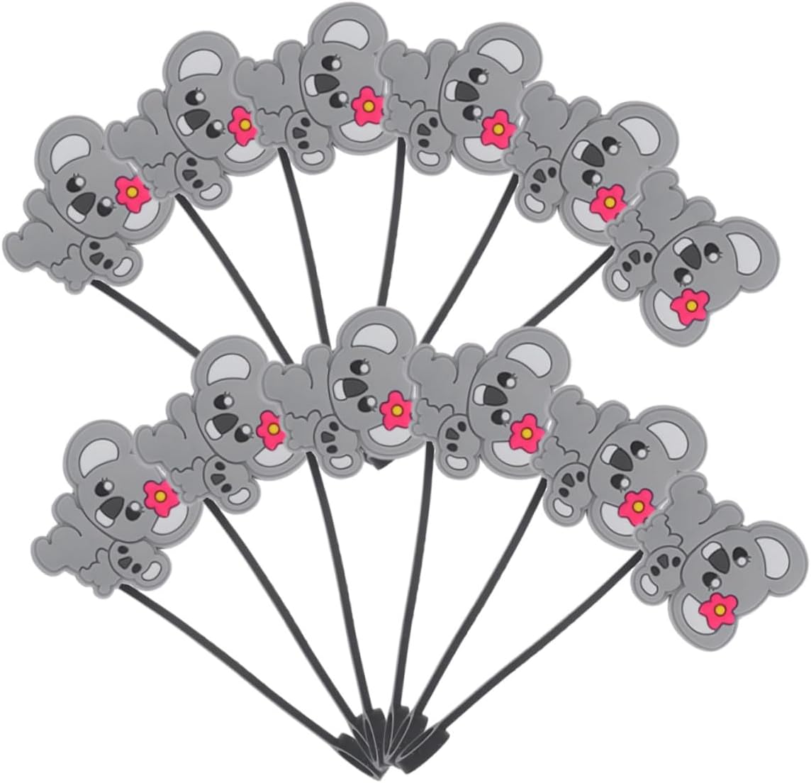 Silicone Drinking Straw Covers Cap 12pcs Cute Animal Straw Toppers for Milk Tea and Tumbler Use