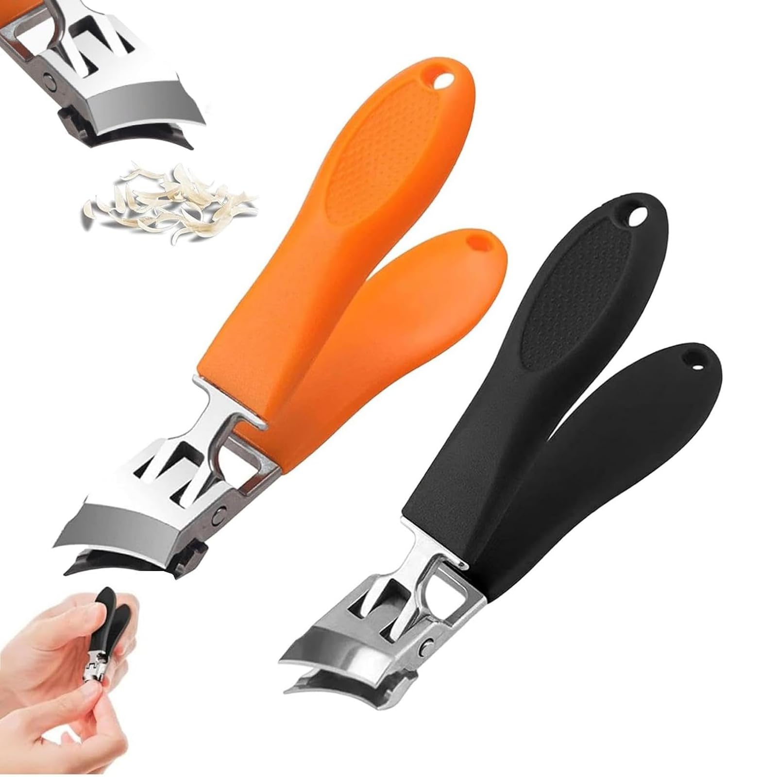 Nagelknipser-Set – 2 Stück, Gebogen & Breit, Für Dicke & Eingewachsene Zehennägel, Mit Schutzhülle