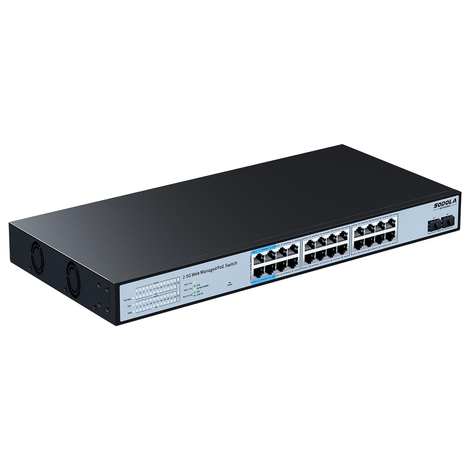 Amazon.com: SODOLA 24 Port 2.5Gb PoE Switch Easy Smart Managed 24