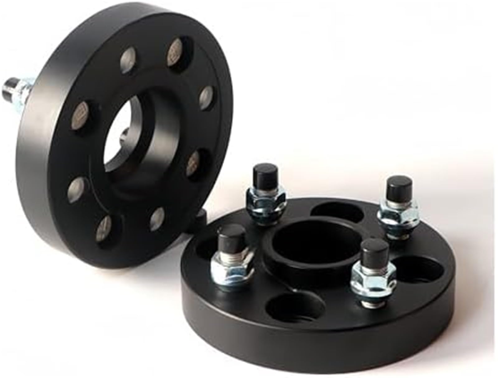 Adapter piasty samochodowej Adaptery dla kół 2 szt. Adapter dystansowy Kołnierz z 4 końcówkami, uniwersalnego samochodu M12x1,5 12X1,25(BLACK 2PCS 15MM 12x1 25)