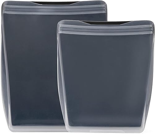 Vista 102 de W&P Porter Bolsa de almacenamiento reutilizable de silicona, sándwich (36 onzas de pie), pizarra, recipiente de almacenamiento de alimentos, apto