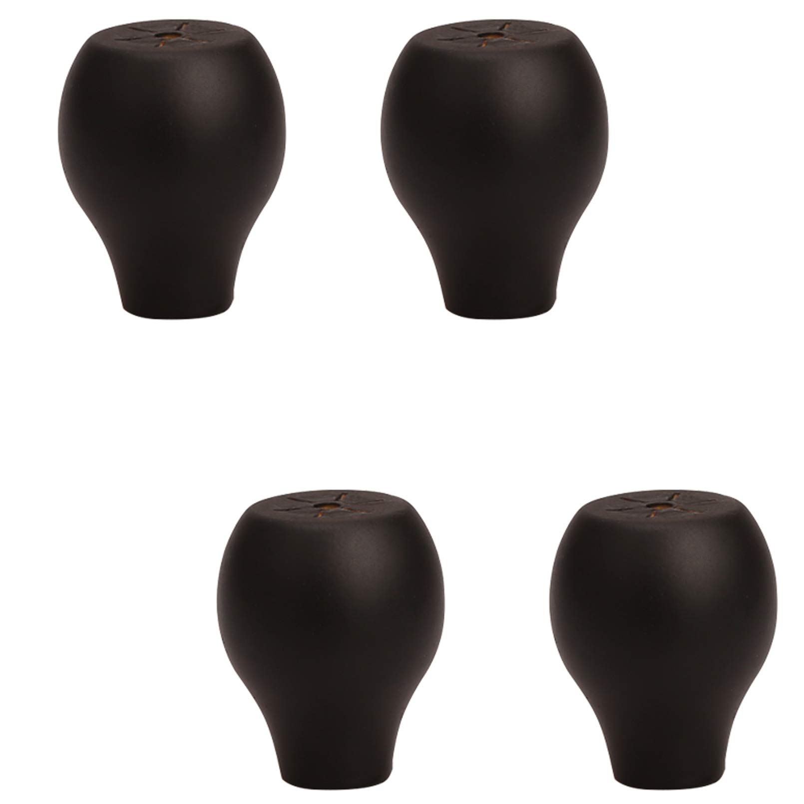 Zhuoz1t Black 4Pcs Solid Wood Furniture Legs,Wooden Sofa Legs,Round Bun Furniture Feet,Replacement Legs For Couch,Bed,Armchair,Cabinet,Coffee Table,Tv Cabinet,With Accessories,2Cm/4Cm/6Cm(Black6cm)
