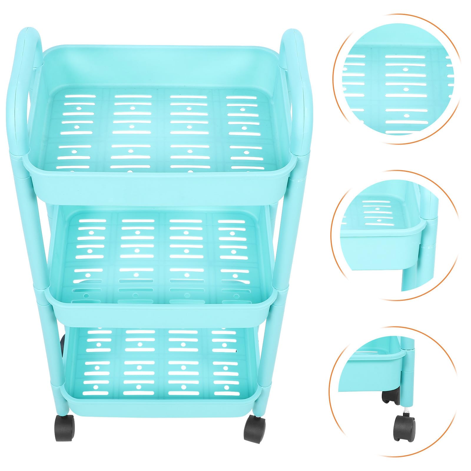Carrito Organizador Ruedas de 3 Capas, Estante Multiusos de Plástico para Almacenamiento Fácil en Estudio y Hogar